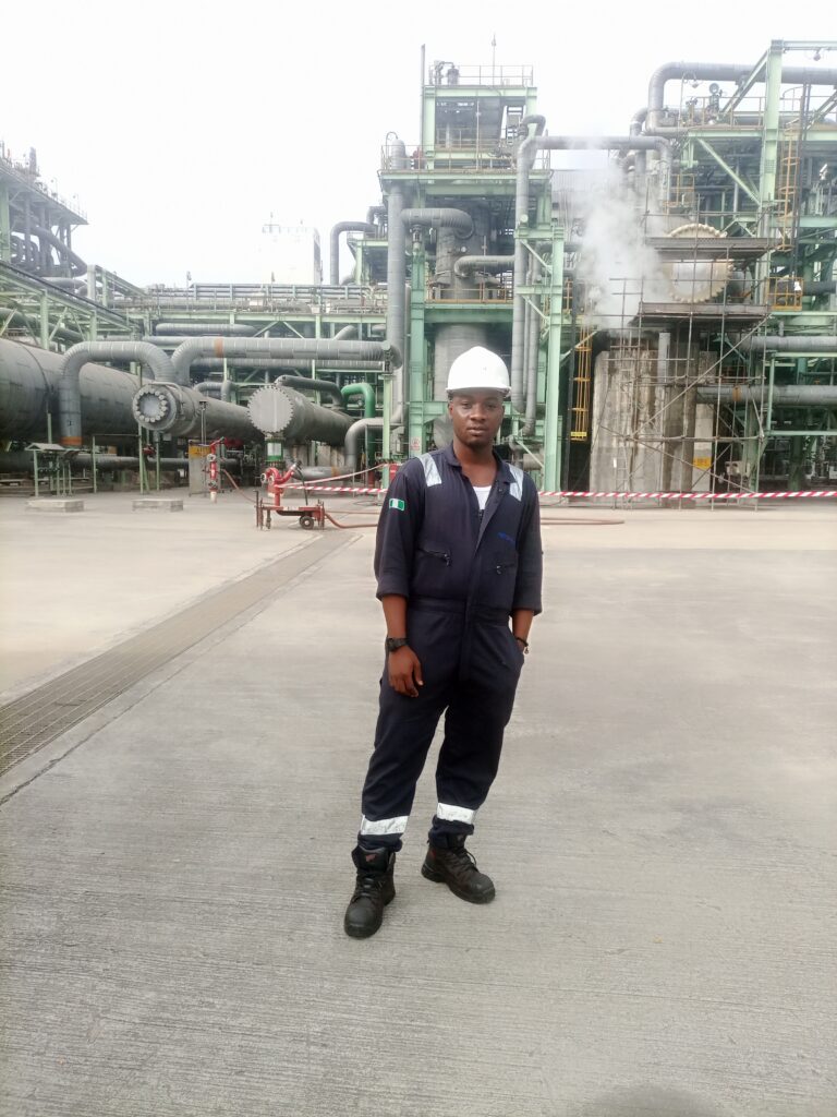 Kevin Chimaji, Electrical and Instrumentation Technician outside power plant