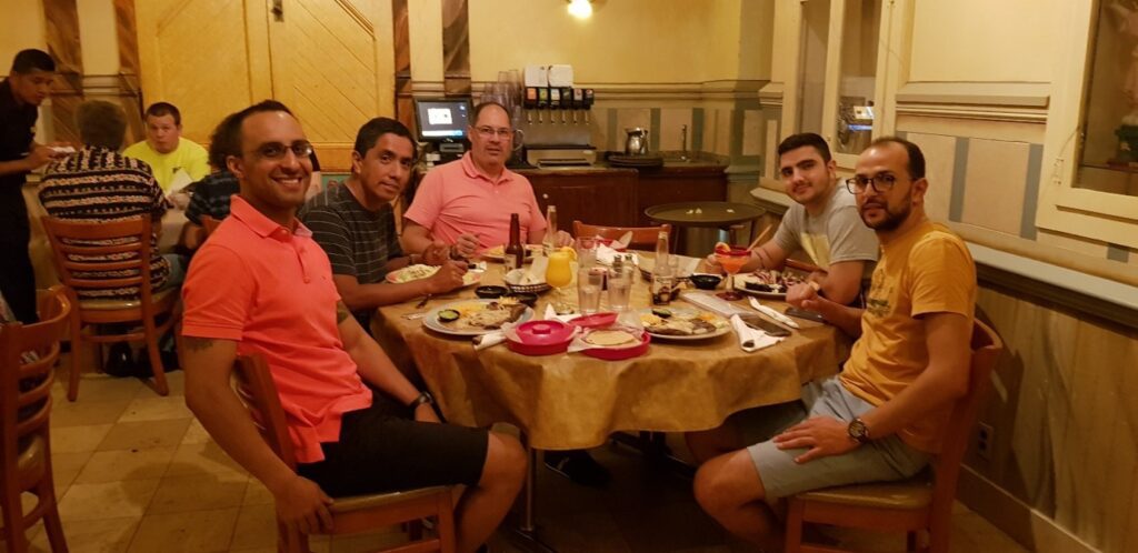 Fausto Cruz of GE Healthcare Having dinner in Milwaukee with some friends
