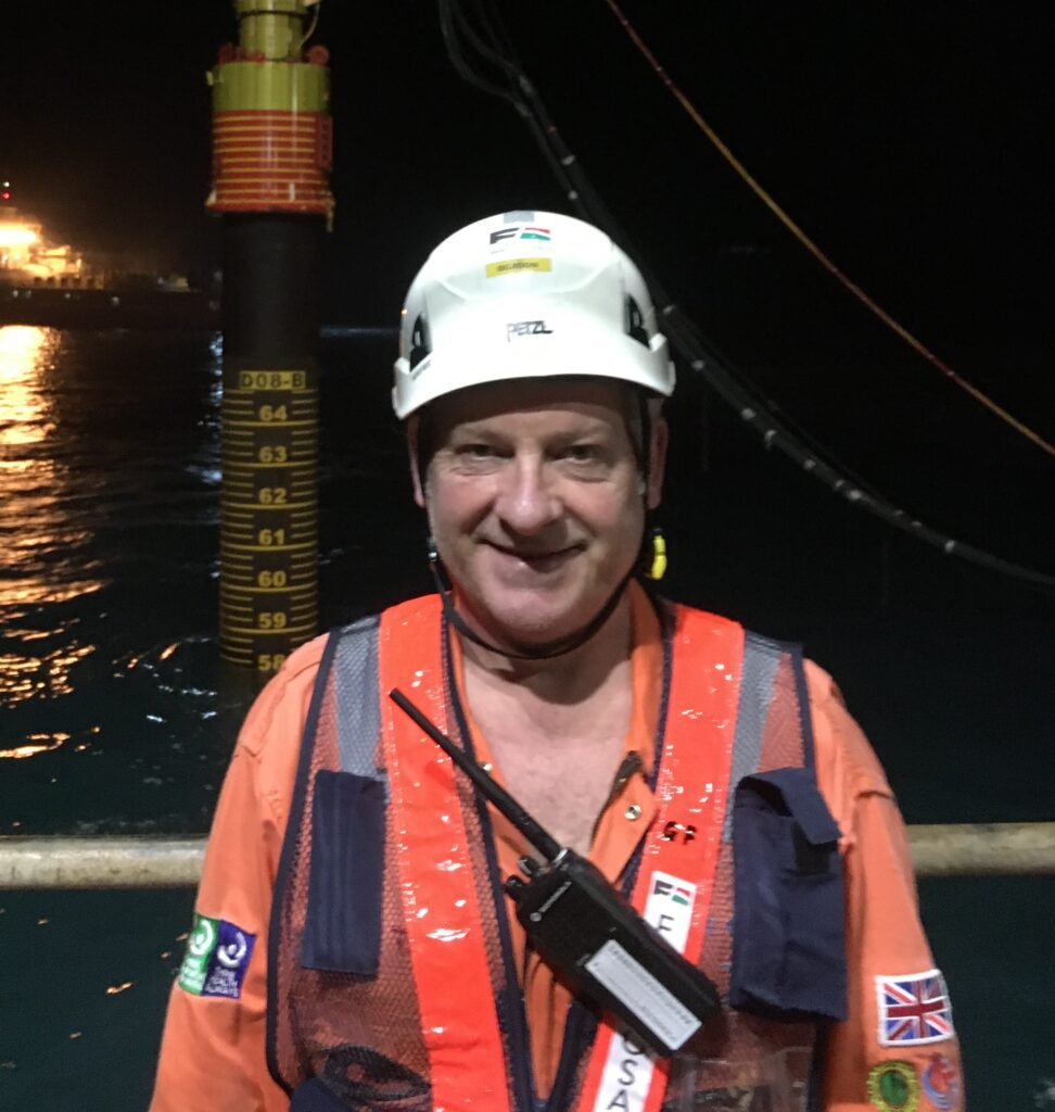 Gordon Foot at sea in ppe