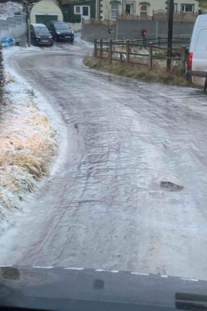 Paul Summerhayes icy road in Wales