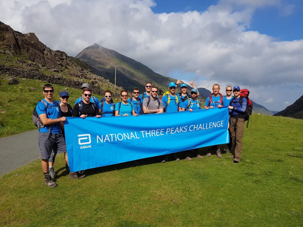 Charlie Apps 3 Peaks Snowdon team from Abbott - building a technical field support team