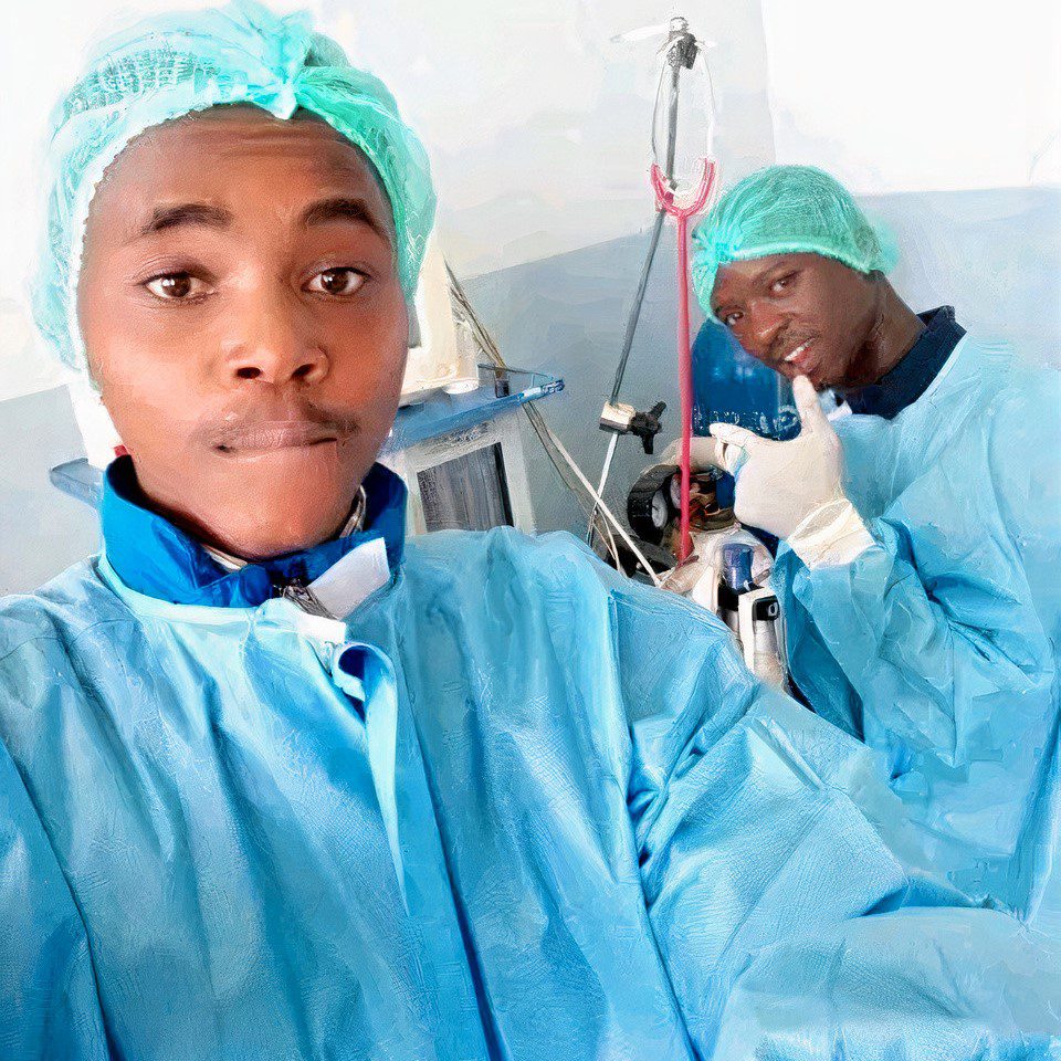 Dennis Mwirigi Biomedical Engineer with colleague
