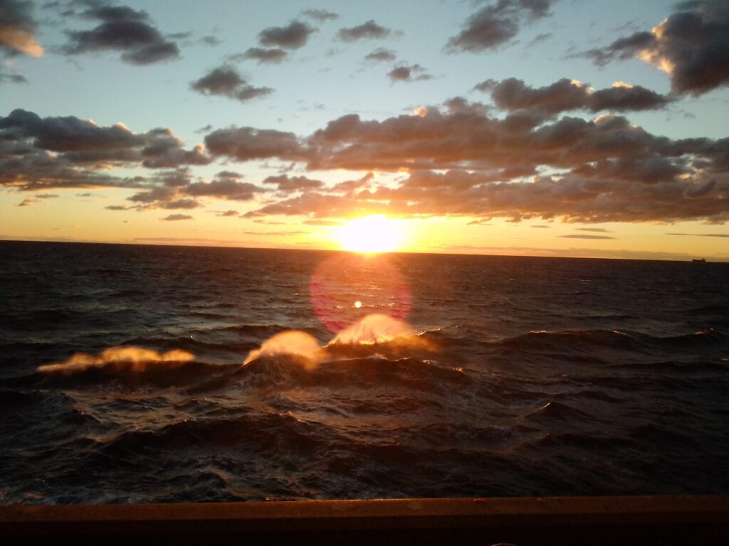 sunset at sea off the coast of Australia