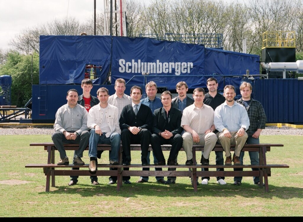 Jeyhun Najafl at Schlumberger with colleagues