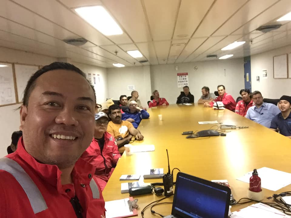 Julius Romero Safety Advisor Medic offshore with colleagues