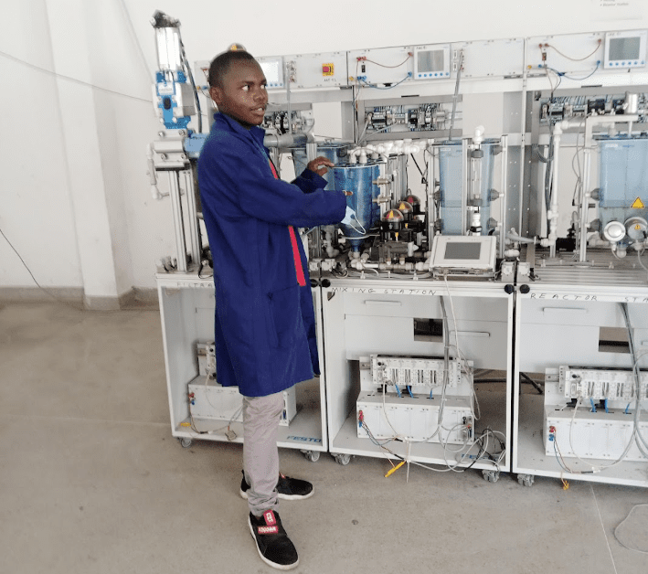 Kelvin Mwikya in lab