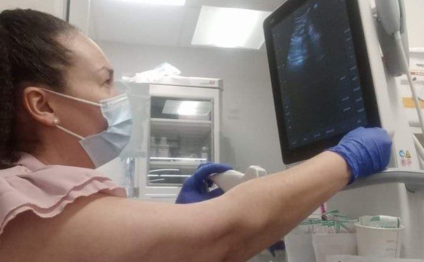 Nicole Ruffin Servicing Ultrasound Scanner