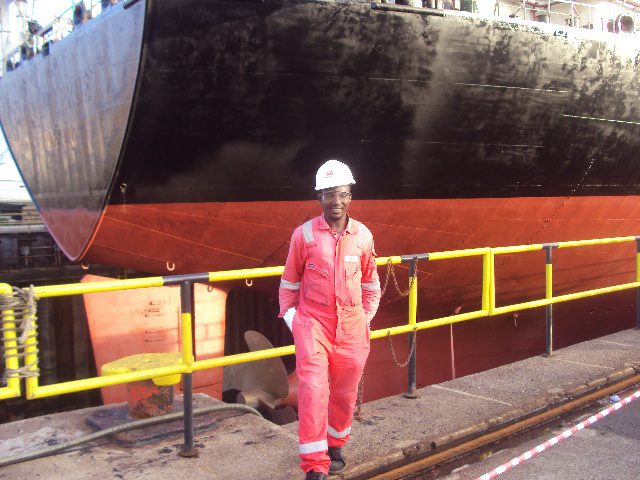 Olufemi Makinde Marine Coating Inspector by ship