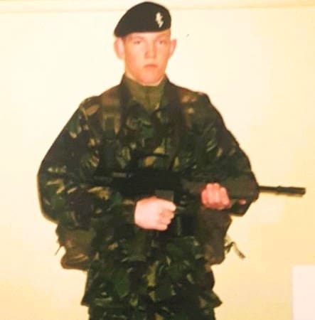 Phil McNicholas during army basic training