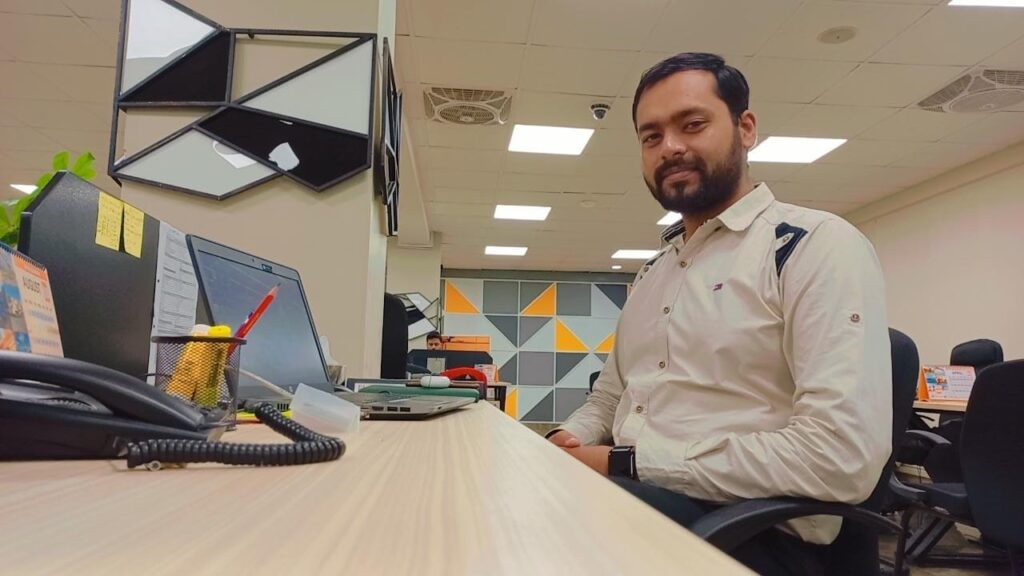 Syed Hammad Ali, Automotive Mechatronics Engineer, at desk