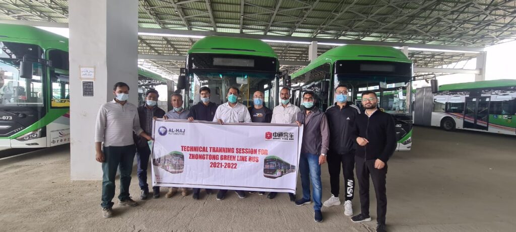 Syed Hammad Ali technical training for Green Line Bus