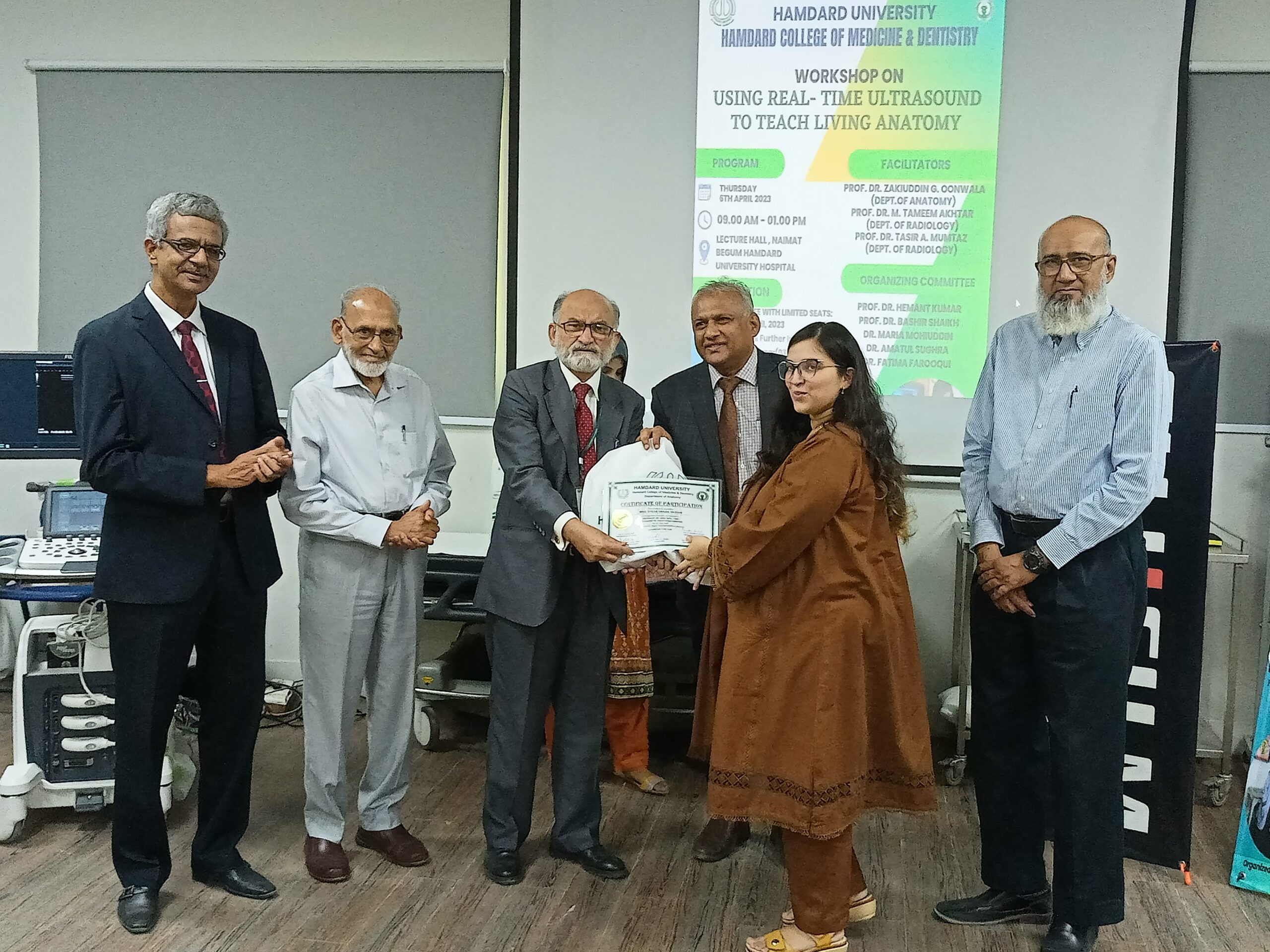 Syeda Ghazia FUJIFILM certificate presentation at Hamdard College