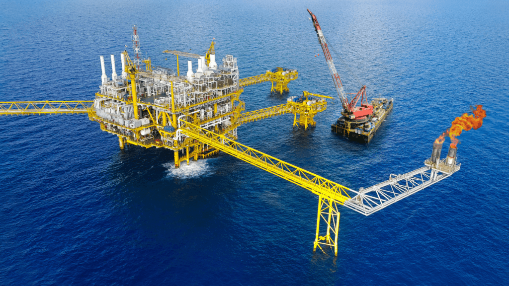 oil platform in sea