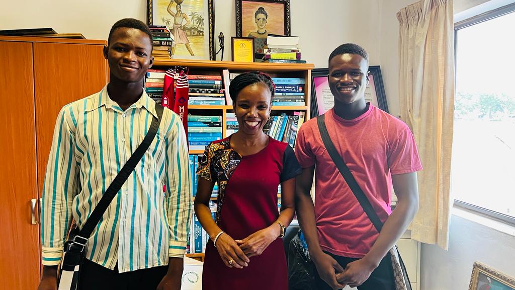 students and teacher at Ghana University, studying biomedical engineering in Africa