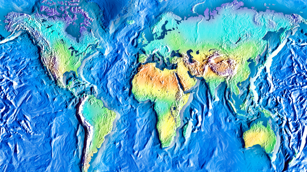 topographical world map