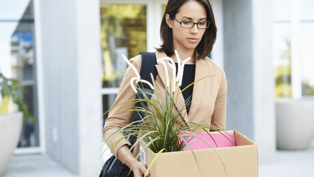 woman made redundant leaving with box of possessions