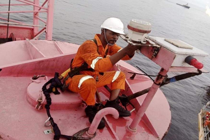 Sylvester Onyekachi Sylvester offshore at work on water