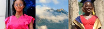 Visiting Cameroon as a Field Engineer Pieranne Mankaaand and Jasmine Njimbong with Mount Cameroon