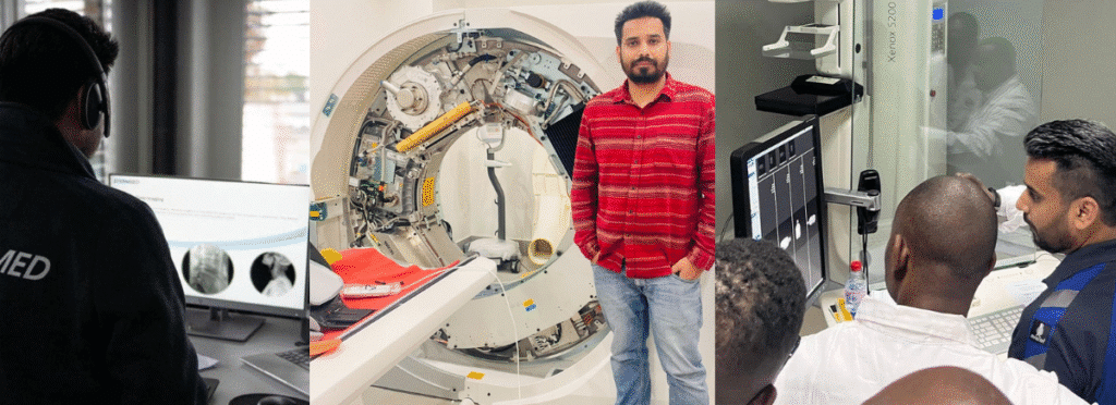 Photos of Varun Sharma with Sternmed Medical imaging systems and customers