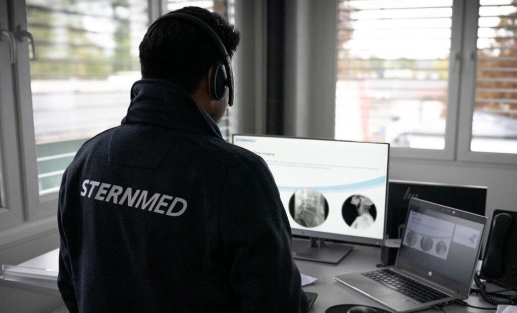 Varun Sharma of SternMed GmbH working on improving patient care in office