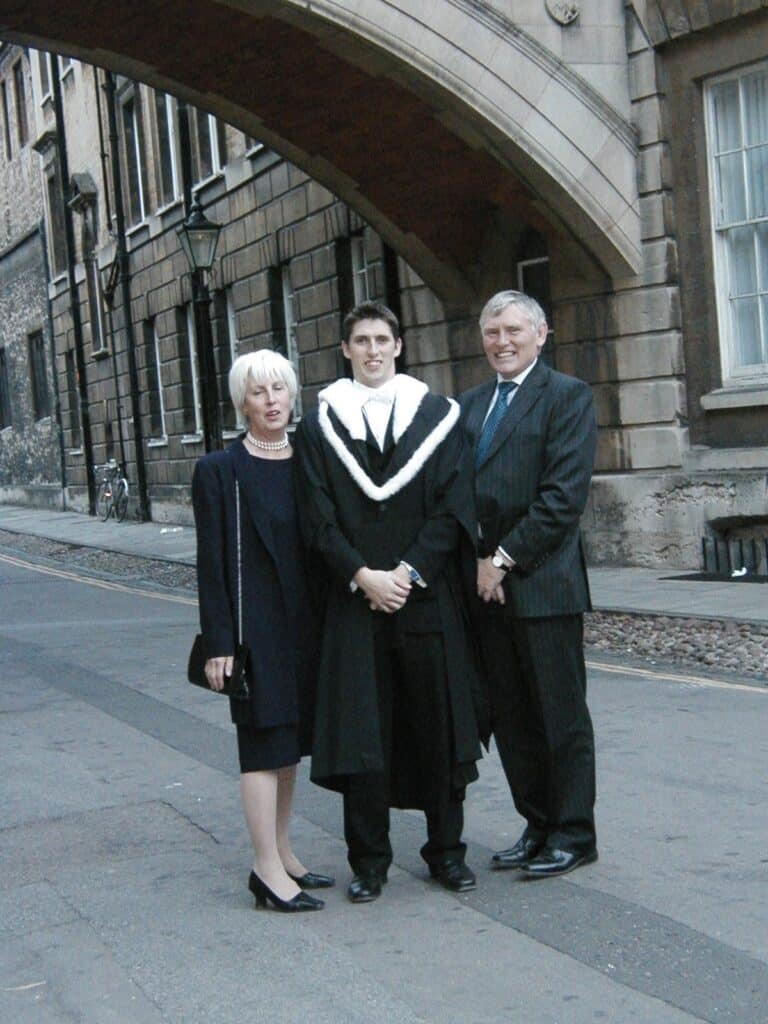Charlie Apps engineering graduate University of Cambridge with his parents