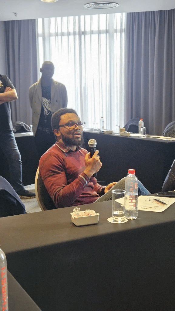 michael Onwukwe packaging manufacturing speaking at meeting