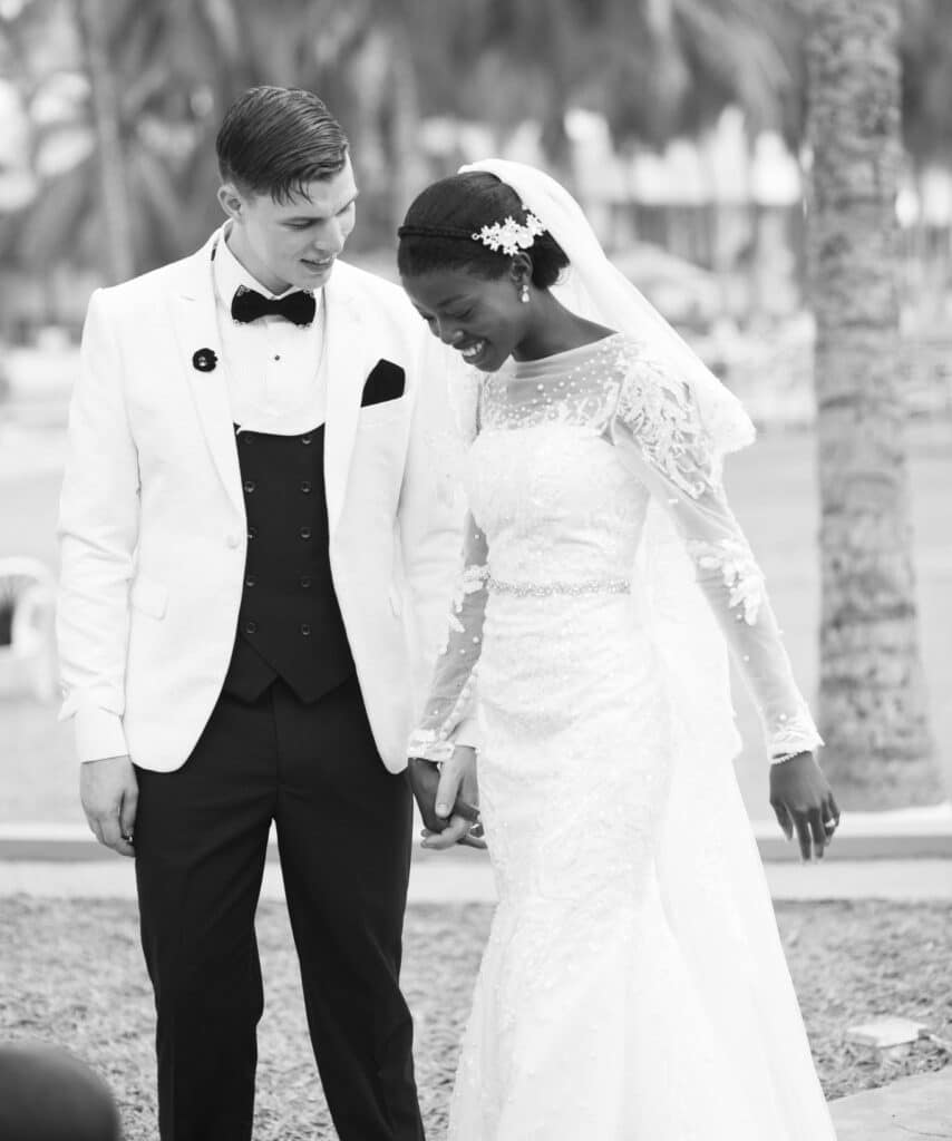 Deborah Geneugelijk Nutsugah and Corne Geneugelijk Mercy Ships volunteers at their wedding