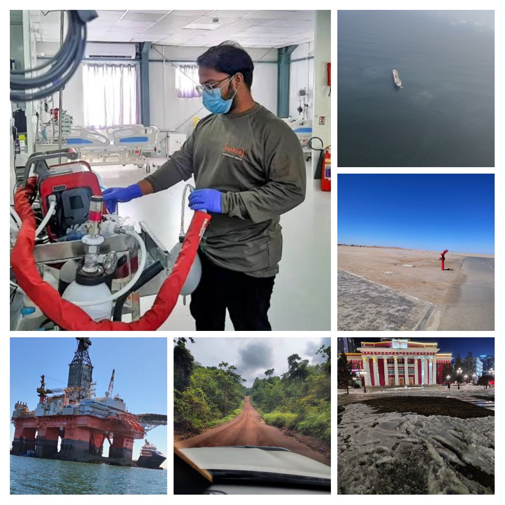 a biomedical engineer installing in different locations