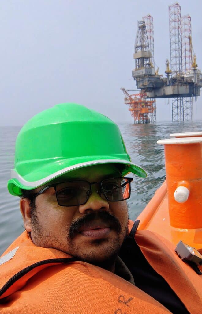 Gowthaman Balu a biomedical engineer going onsite offshore