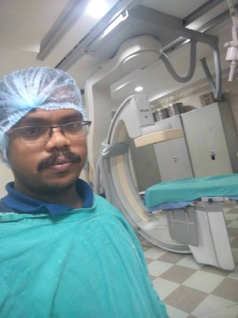 Gowthaman Balu biomedical engineer in a hospital room