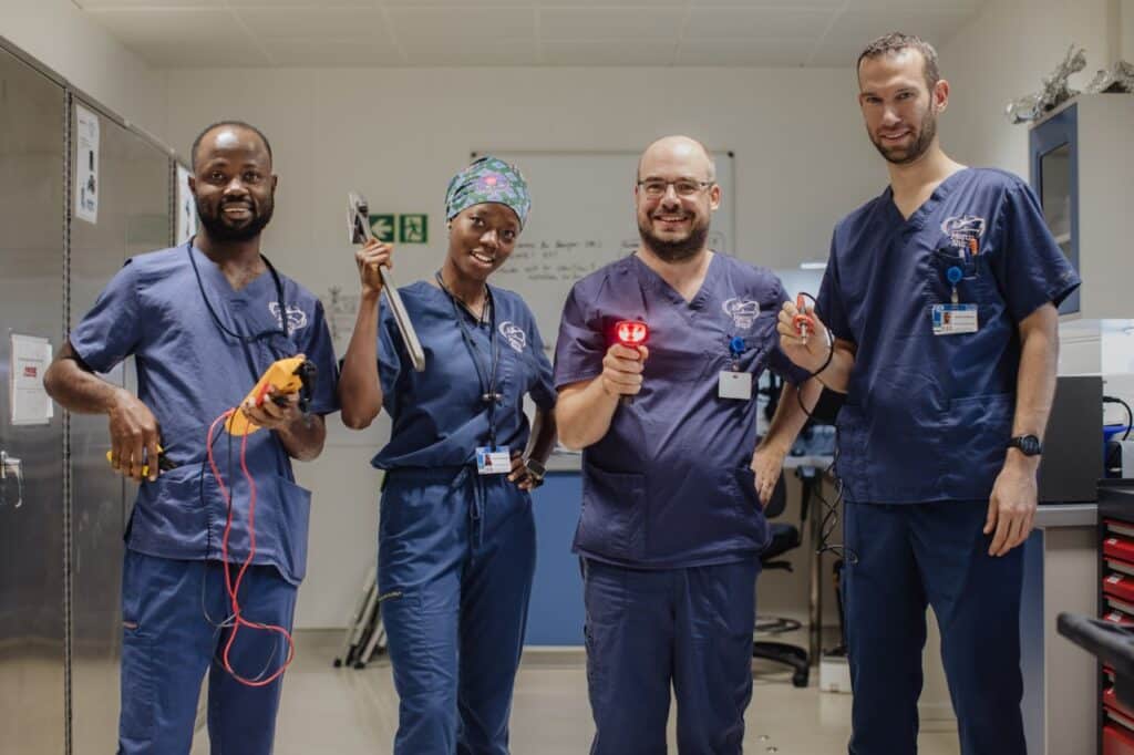 Guido Kortleven Senior Biomedical Technician and colleagues on Mercy Ships
