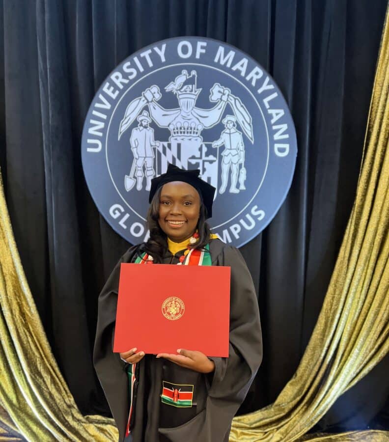 Tiffany Nungari Advanced Field Service Engineer receiving her degree at the University of Maryland