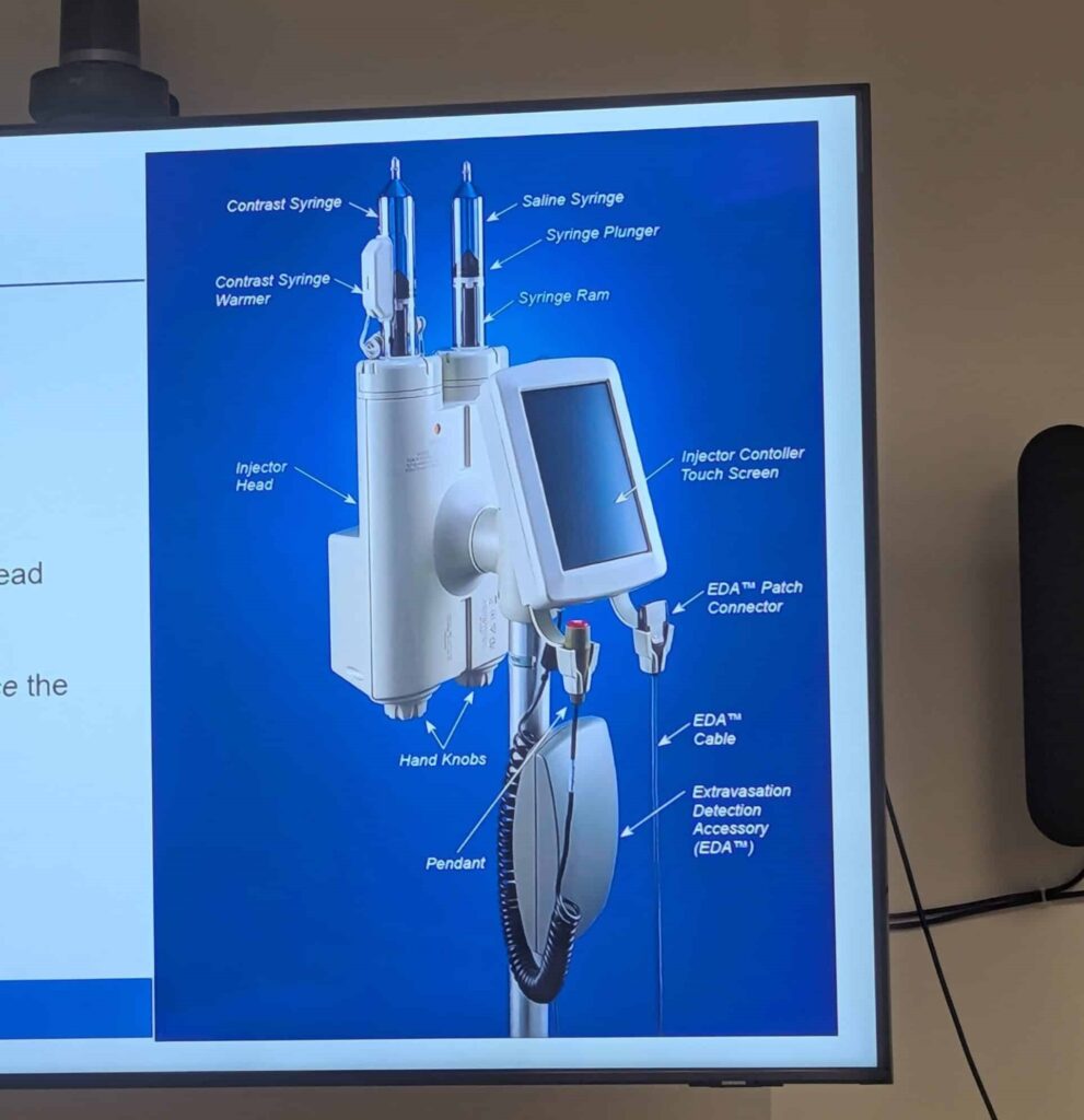 Healthcare equipment diagram on computer screen