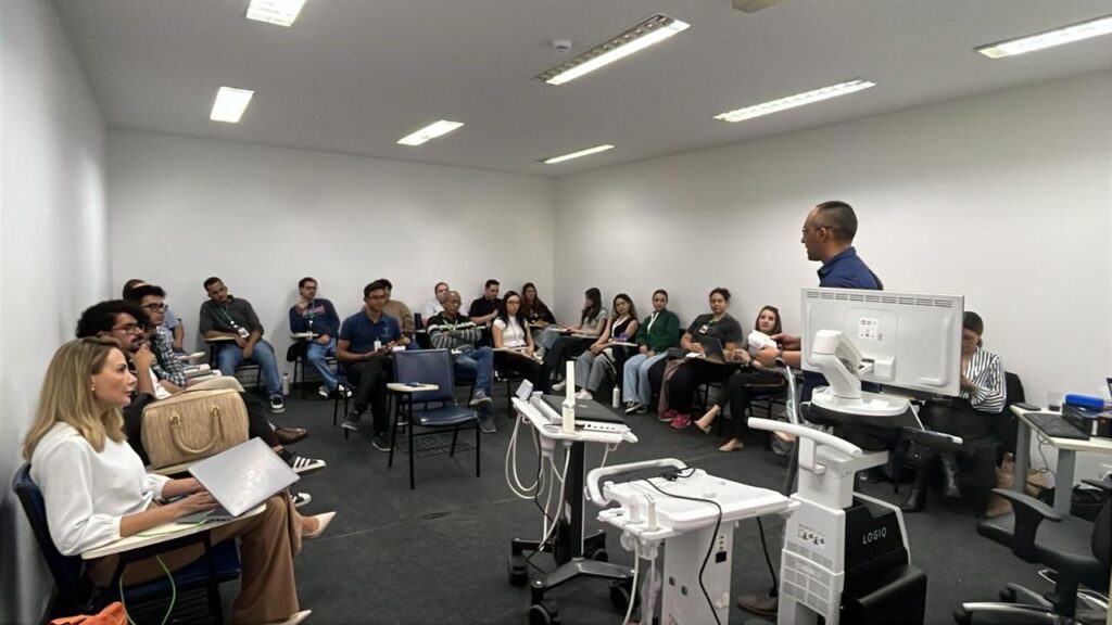Fausto Cruz Senior Field Engineer GE Healthcare training a group of engineers