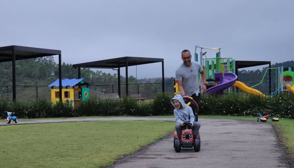 Fausto Cruz healthcare field service engineer with his son on vacation